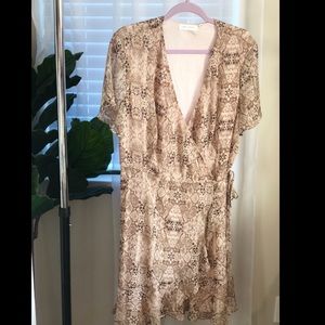 NWT All in Favor Snakeskin Wrap Dress